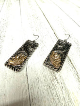 Framed Tooling Two-Tone Earrings