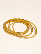 Olyss 18K White & Yellow Gold Non-Tarnish Classic Thin Bangle Set