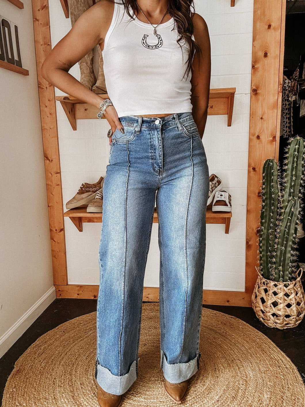 Wild Western Cowboy 90‘S Inspired straight leg jeans