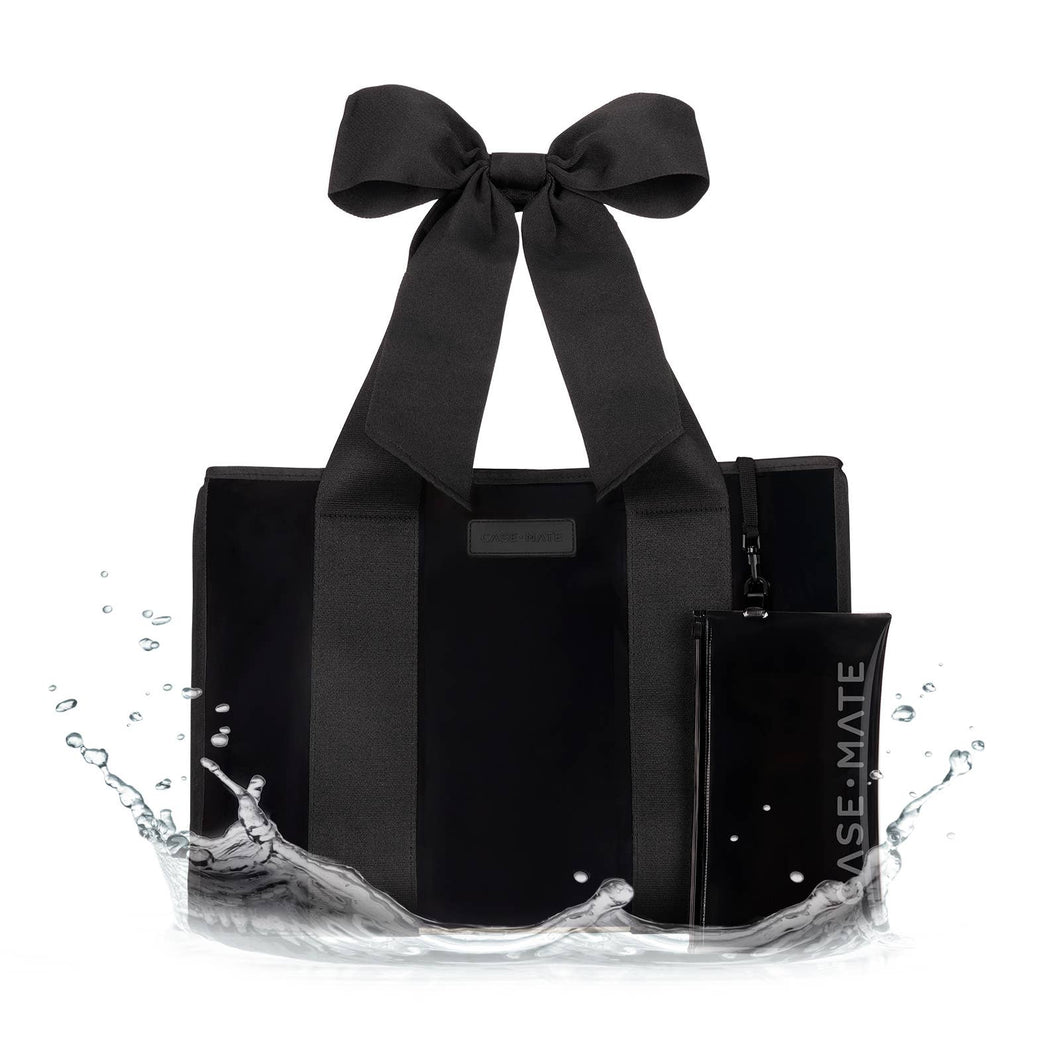 Special Edition Bow Midnight Black Beach Tote w/ Phone Pouch