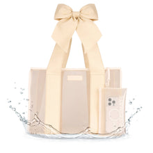Special Edition Bow Ecru Raffia Beach Tote With Phone Pouch