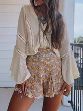 Western cowgirl boho flare sleeve v-neck shirt