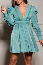 Southern Sass Deep-V  Long Sleeve Mini Dress