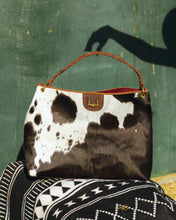 Loyal West Large Cowhide & Leather Hobo Bag in Black & White