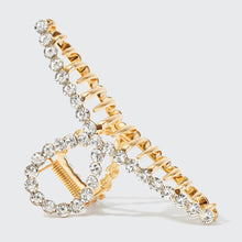Metal Rhinestone Loop Claw Clip in Gold