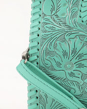 Loyal West The Alma Tooled Leather Mini Bag in Turquoise
