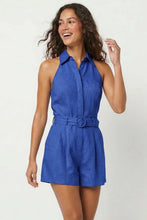 Belted Sleeveless Linen Romper