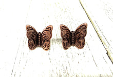 Tooled Butterfly Post Earrings