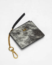 Loyal West Sophia Credit Card Holder In Black & White Cowhide