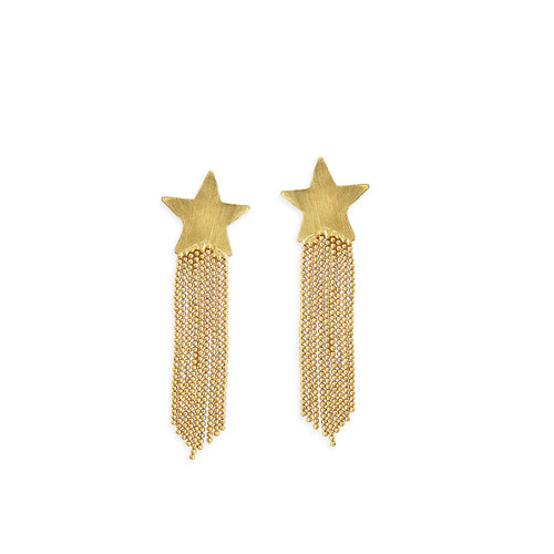 Star Streamers Gold-Toned Earrings
