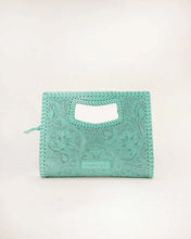 Loyal West The Alma Tooled Leather Mini Bag in Turquoise