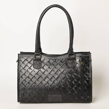 Genuine Tooled Leather  Structured Tote Bag