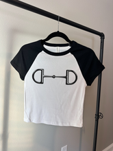 Snaffle Bit Baby Tee with Black Cap Sleeves