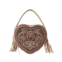 Rodeo Romance Tooled-Leather Heart-Shaped Bag