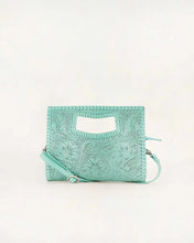 Loyal West The Alma Tooled Leather Mini Bag in Turquoise