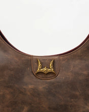 Loyal West Large Hoop Bag in Brunette Leather