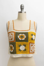 🌼 Embroidered Floral Mosaic Crochet Top 🌼 Mustard Combo