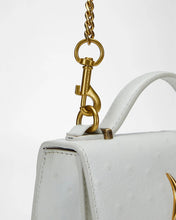Loyal West Valencia Ostrich Leather Bag in White
