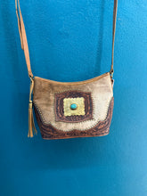 Natural Cowhide & Genuine Tooled Leather Women Crossbody Conceal Carry Purse