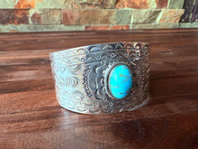 The Katie Sterling Silver with Turquoise Stone Cuff Bracelet