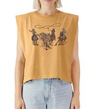 Cowboy Lasso Muscle Tank in Mustard