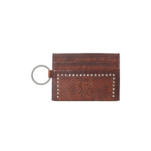 Zidanna steelhoof Studded Leather Card Wallet in Maple Glaze