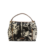 Loyal West Large Cowhide & Leather Hobo Bag in Black & White