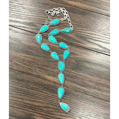 At The Y Turquoise Necklace