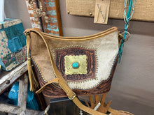 Natural Cowhide & Genuine Tooled Leather Women Crossbody Conceal Carry Purse