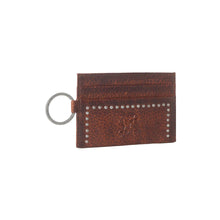 Zidanna steelhoof Studded Leather Card Wallet in Maple Glaze