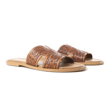 Carmina Tooled Leather Sandals Brown