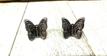 Tooled Butterfly Post Earrings