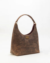 Loyal West Large Hoop Bag in Brunette Leather