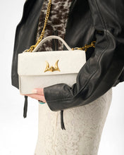 Loyal West Valencia Ostrich Leather Bag in White