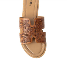 Carmina Tooled Leather Sandals Brown