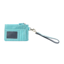 Sage River Handtooled Hairon Leather Card Holder In Frontier Aqua
