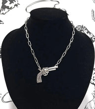 Tooled Handled Silver Pistol Necklace