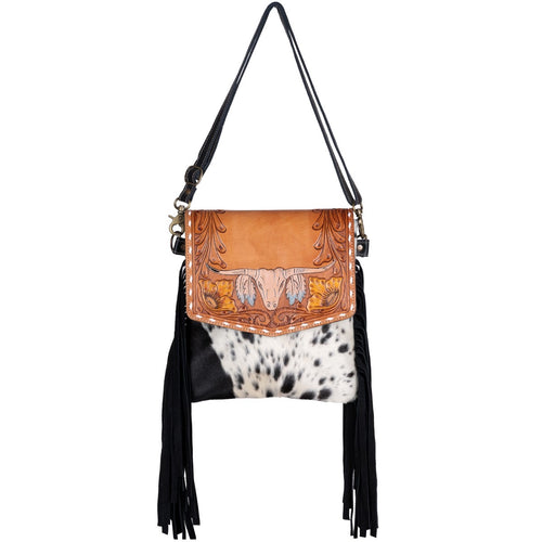 Mondo Cowhide & Fringe Shoulder Bag