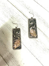 Framed Tooling Two-Tone Earrings