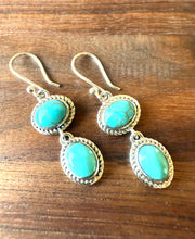 The Roper Sterling Silver with Turquoise Stones Earrings