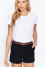 Belted Roll-Hem Chino Shorts