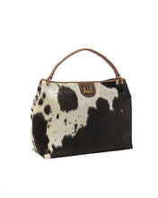 Loyal West Large Cowhide & Leather Hobo Bag in Black & White