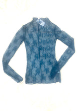 Mesh Overlay Long Sleeve Top in Teal