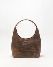 Loyal West Large Hoop Bag in Brunette Leather