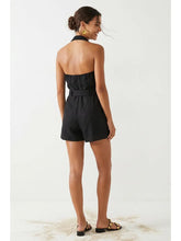 Belted Sleeveless Linen Romper