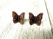 Tooled Butterfly Post Earrings