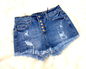 Light Wash - Buttondown Denim Shorts