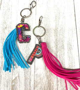 Multi-Color Initial Keychain