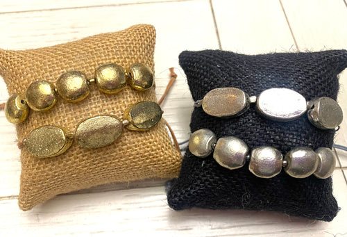 Nugget Pull-Close Stacking Bracelets