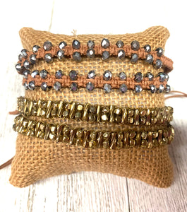 Glimmer Pull-Close Stacking Bracelets